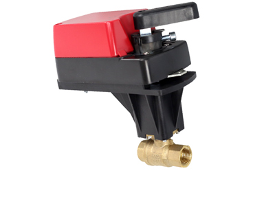 Шаровый кран двухходовой латунный Ду15 с регулирующим приводом CFEBV-DN15-2